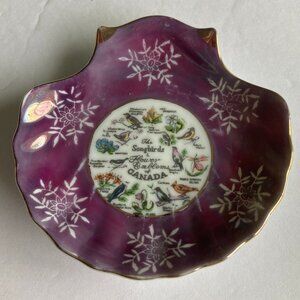 Vintage Songbirds & Flowers of Canada Souvenir mini Plate